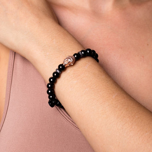 Rotguss und 18 Karat Roségold | Vergoldetes Buddha-Armband